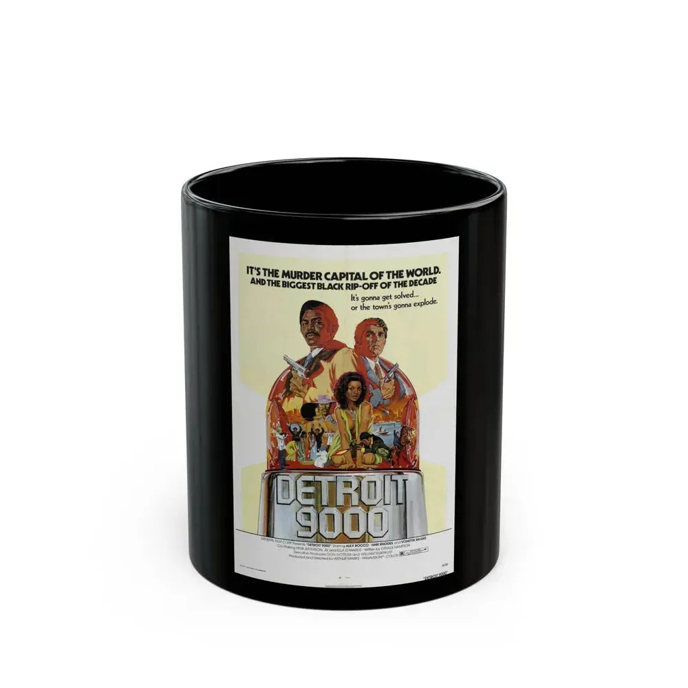 DETROIT 9000 1973 Movie Poster - Black Coffee Mug 11oz - Go Mug Yourself
