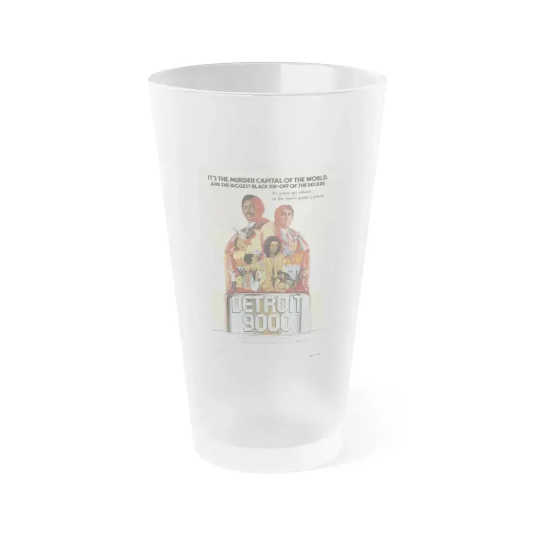DETROIT 9000 1973 Movie Poster - Frosted Pint Glass 16oz 16oz Frosted - Go Mug Yourself
