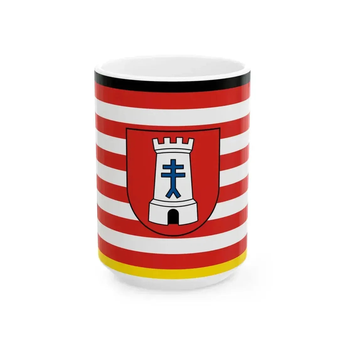 DEU Bietigheim-Bissingen Flag variant (Germany) White Coffee Mug 15oz - Go Mug Yourself