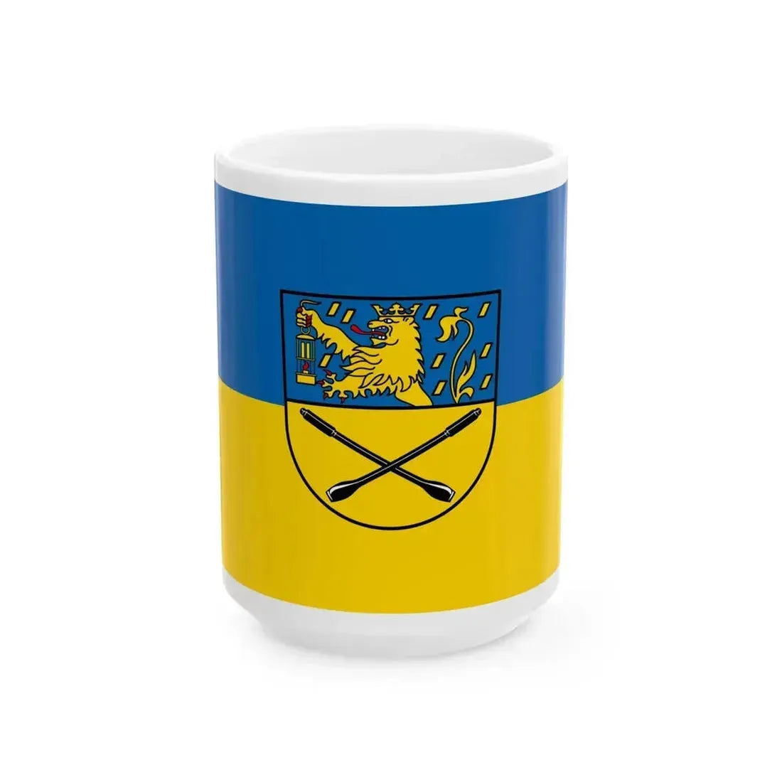 DEU Friedrichsthal Flag Saarland (Germany) White Coffee Mug 15oz - Go Mug Yourself