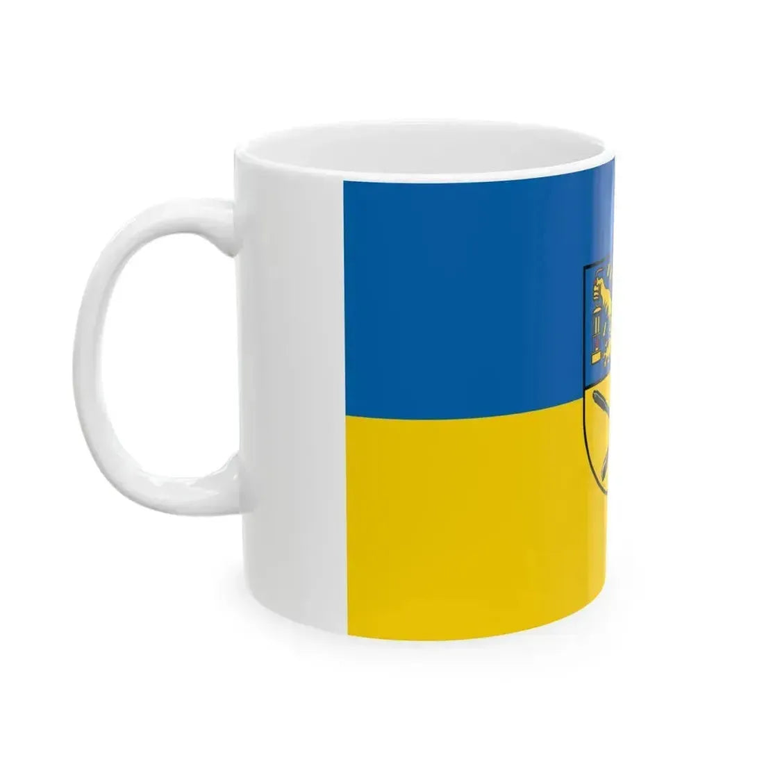DEU Friedrichsthal Flag Saarland (Germany) White Coffee Mug - Go Mug Yourself