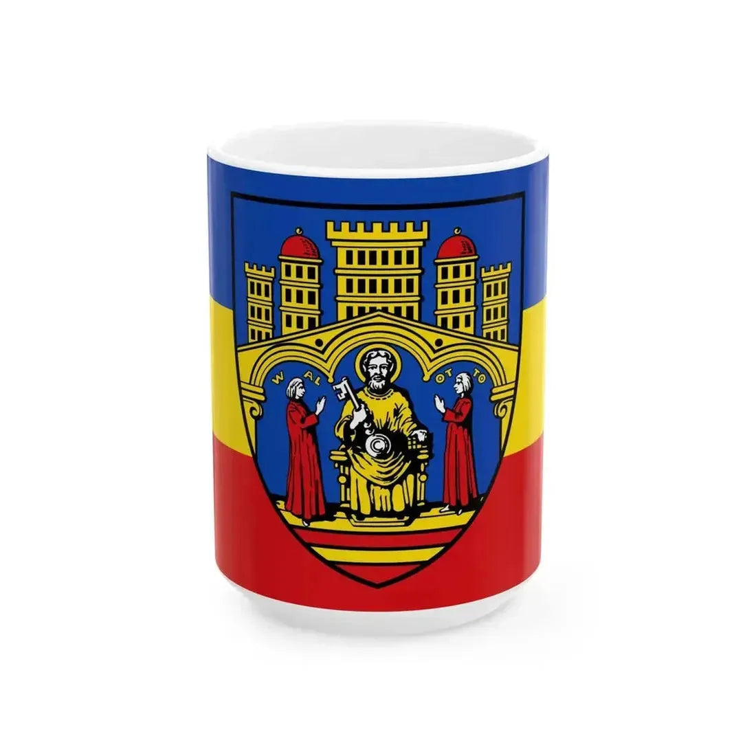 DEU Herborn horizontal Flag (Germany) White Coffee Mug 15oz - Go Mug Yourself