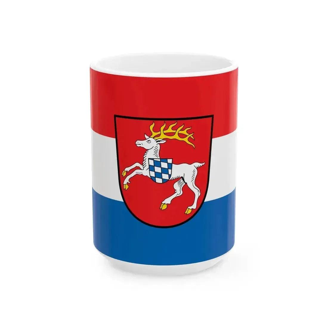 DEU Hirschau Flag (Germany) White Coffee Mug 15oz - Go Mug Yourself