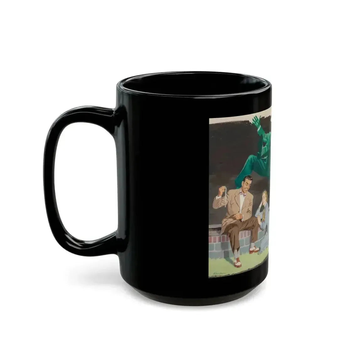 Devil and Angel, American Weekly Magazine interior illustration, 1951 - Black Coffee Mug - Go Mug Yourself
