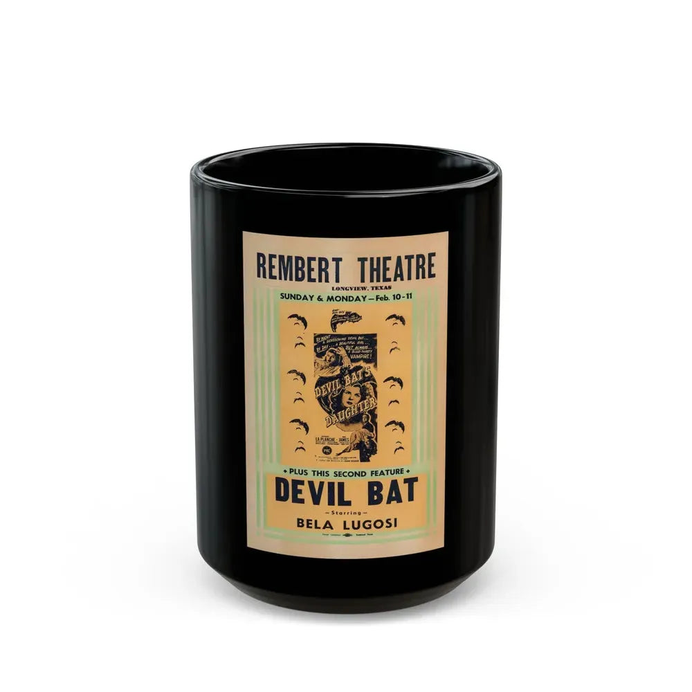 DEVIL BAT + DEVIL BAT'S DAUGHTER 1946 Movie Poster - Black Coffee Mug 15oz - Go Mug Yourself