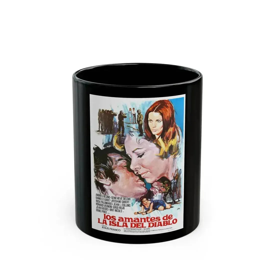 DEVIL'S ISLAND LOVERS 1973 Movie Poster - Black Coffee Mug 11oz - Go Mug Yourself