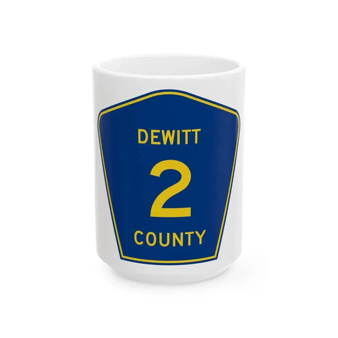Dewitt County 2 (Illinois) (Road Sign) White Coffee Mug 15oz - Go Mug Yourself