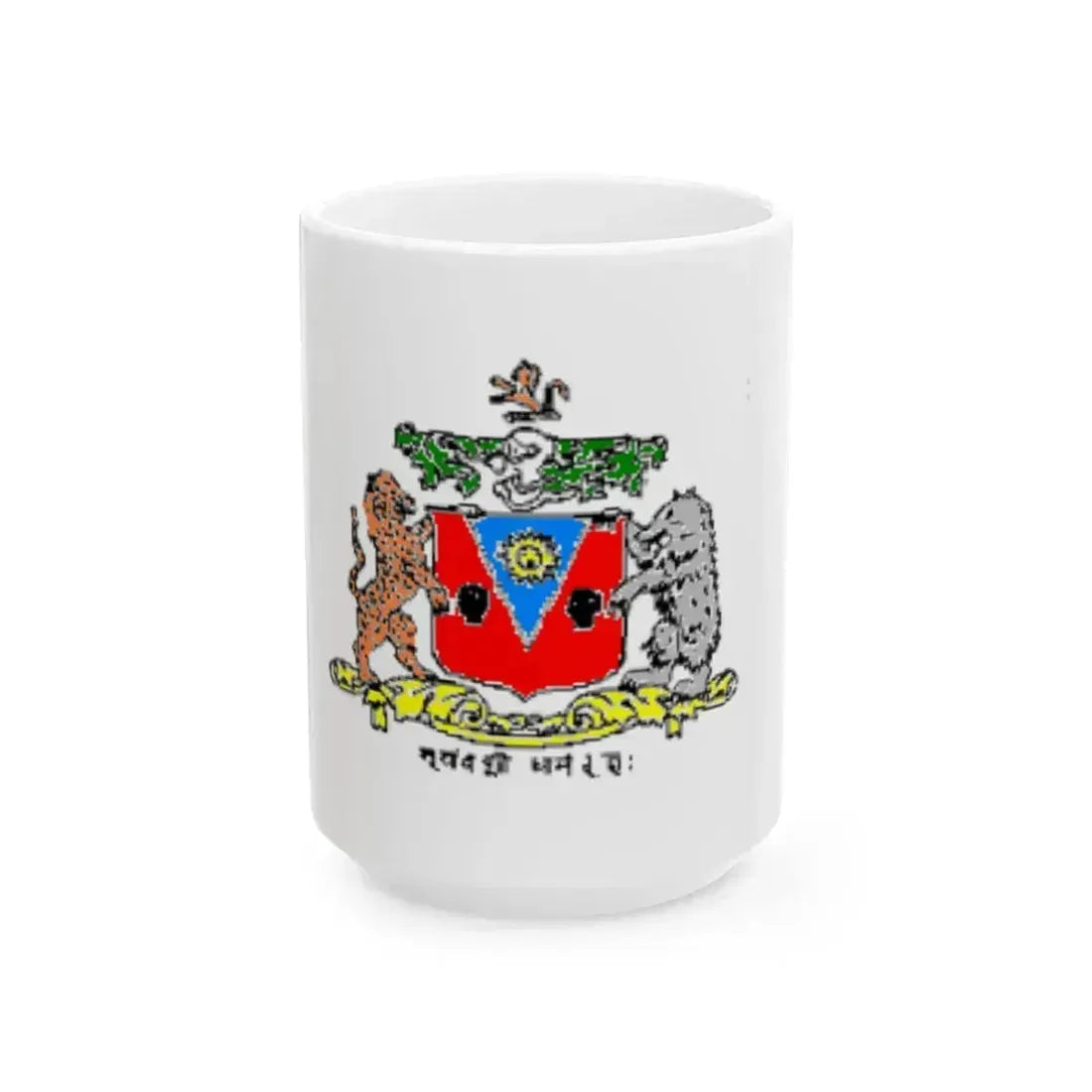 Dharampur flag (India) White Coffee Mug 15oz - Go Mug Yourself