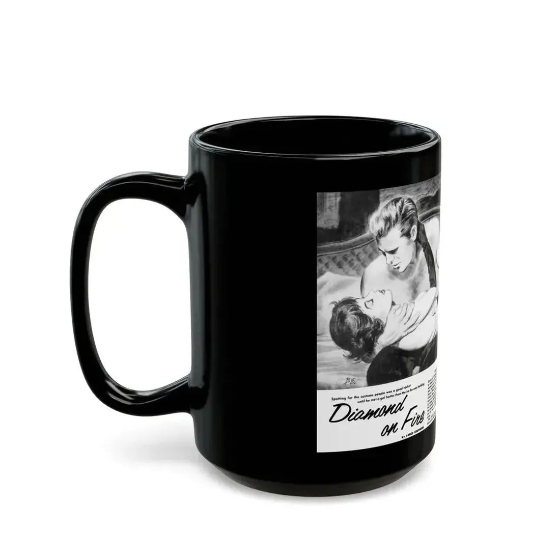 Diamond on Fire, Sir Knight magazine No. 2, 1958 - Black Coffee Mug - Go Mug Yourself