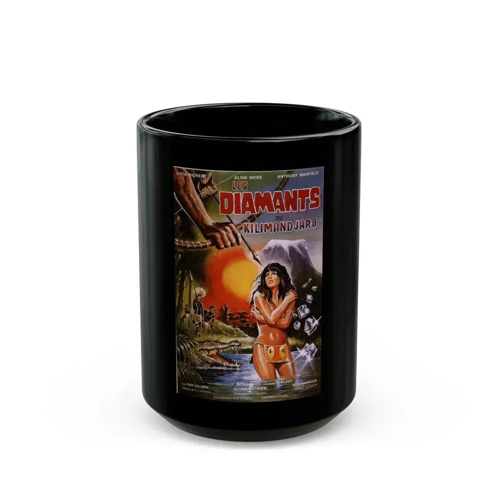 DIAMONDS OF KILIMANDJARO 1983 Movie Poster - Black Coffee Mug 15oz - Go Mug Yourself