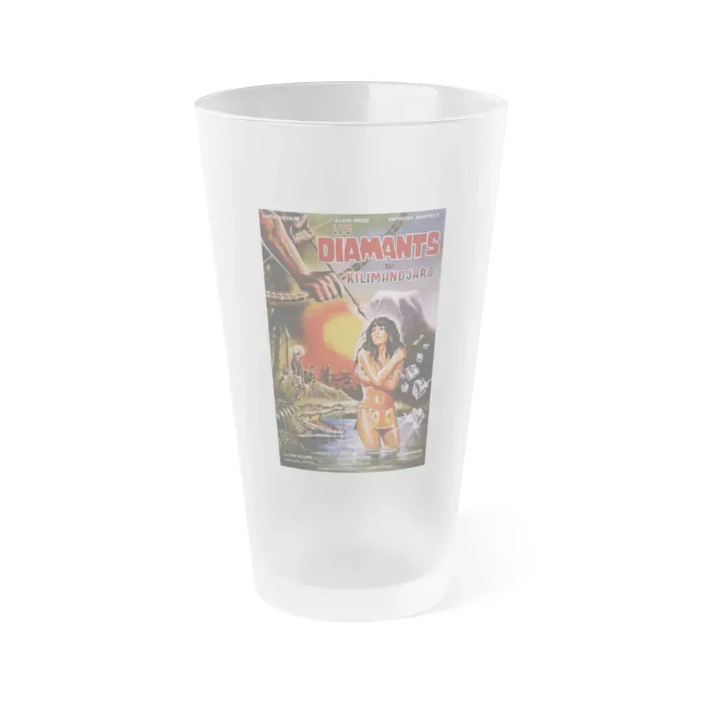DIAMONDS OF KILIMANDJARO 1983 Movie Poster - Frosted Pint Glass 16oz 16oz Frosted - Go Mug Yourself