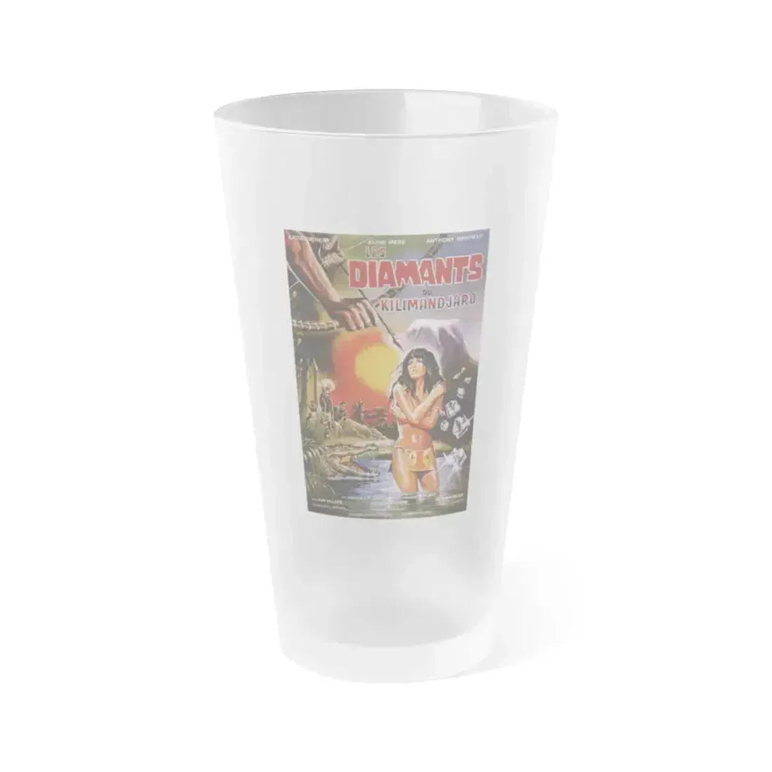 DIAMONDS OF KILIMANDJARO 1983 Movie Poster - Frosted Pint Glass 16oz 16oz Frosted - Go Mug Yourself