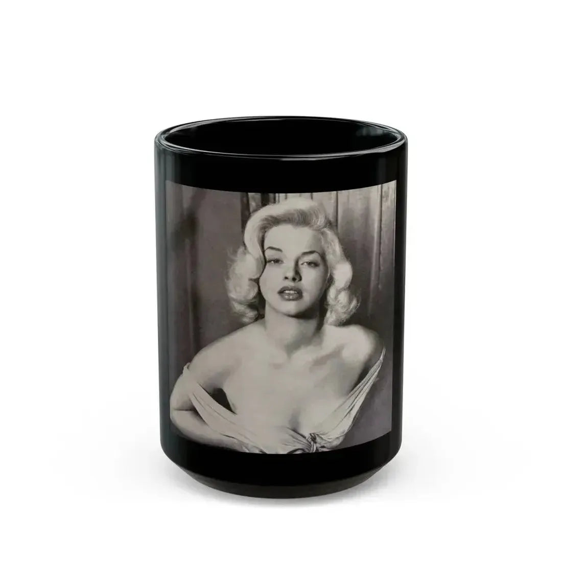 Diana Dors #108 (Vintage Female Icon) Black Coffee Mug 15oz - Go Mug Yourself
