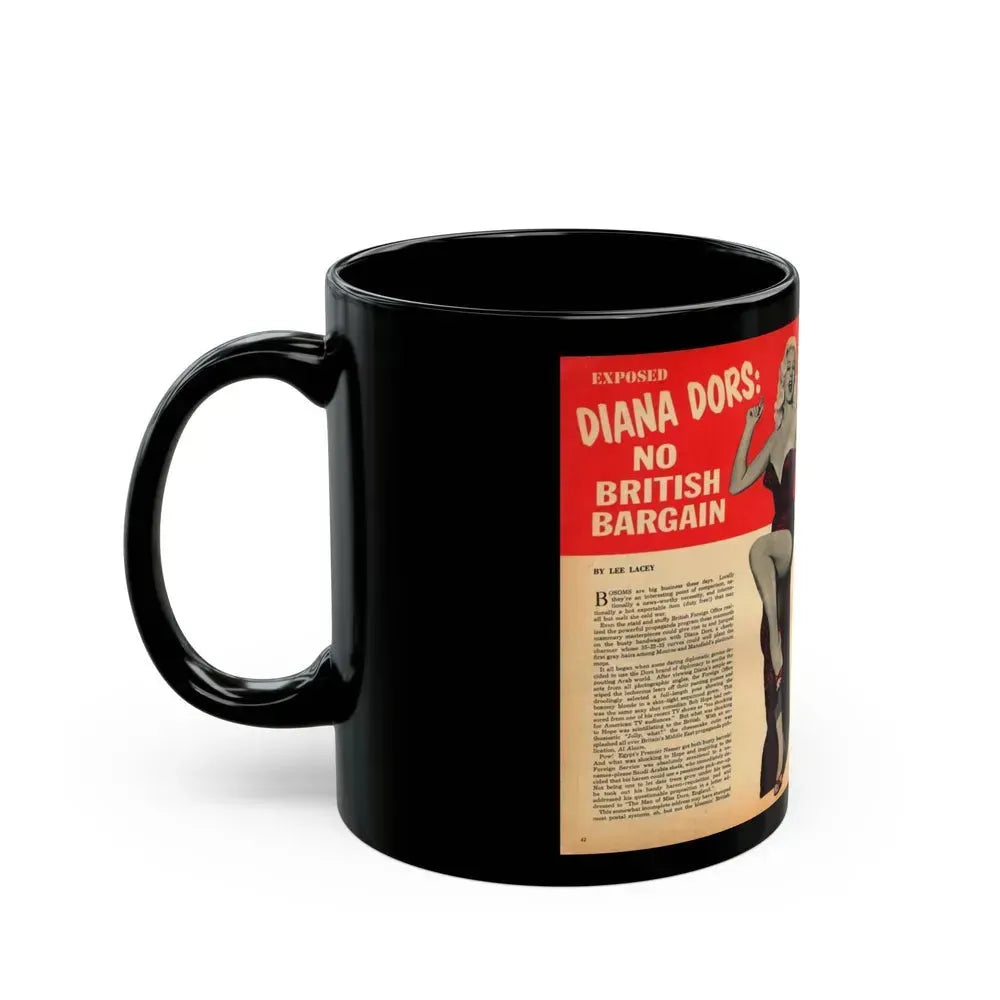 Diana Dors #109 (Vintage Female Icon) Black Coffee Mug - Go Mug Yourself
