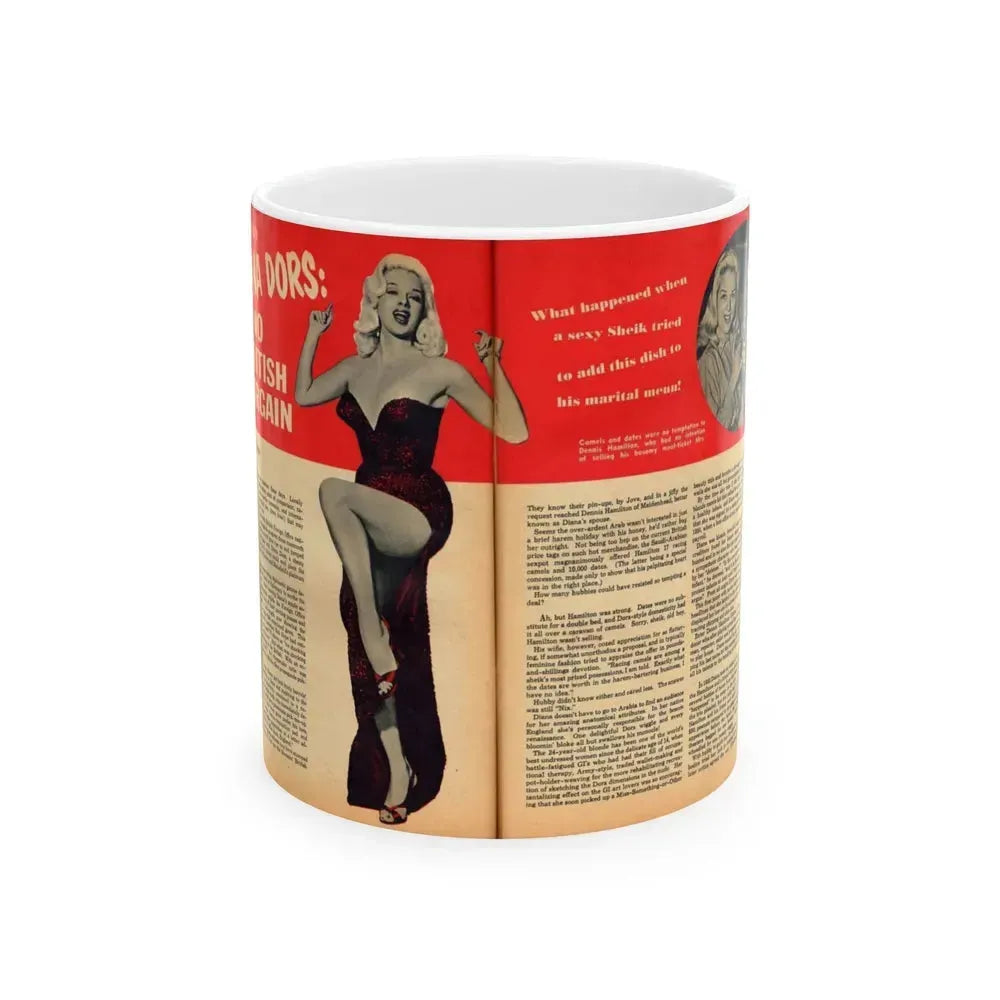Diana Dors #109 (Vintage Female Icon) White Coffee Mug 11oz - Go Mug Yourself