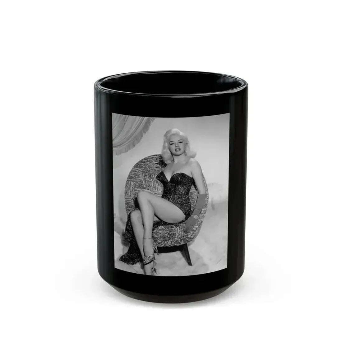 Diana Dors #127 (Vintage Female Icon) Black Coffee Mug 15oz - Go Mug Yourself