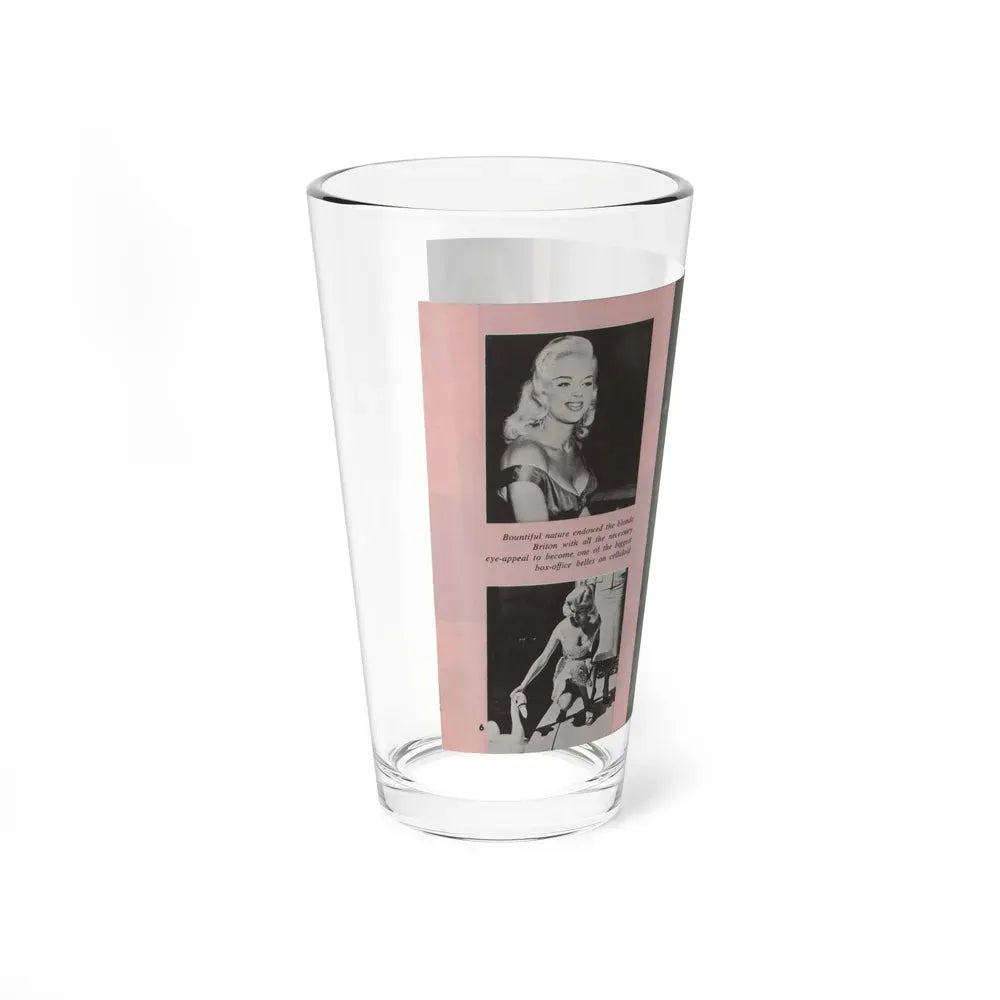 Diana Dors #135 - 4 B&W Photos & Caption from Pose! Pocket Mag. from July '58 (Vintage Female Icon) Pint Glass 16oz - Go Mug Yourself