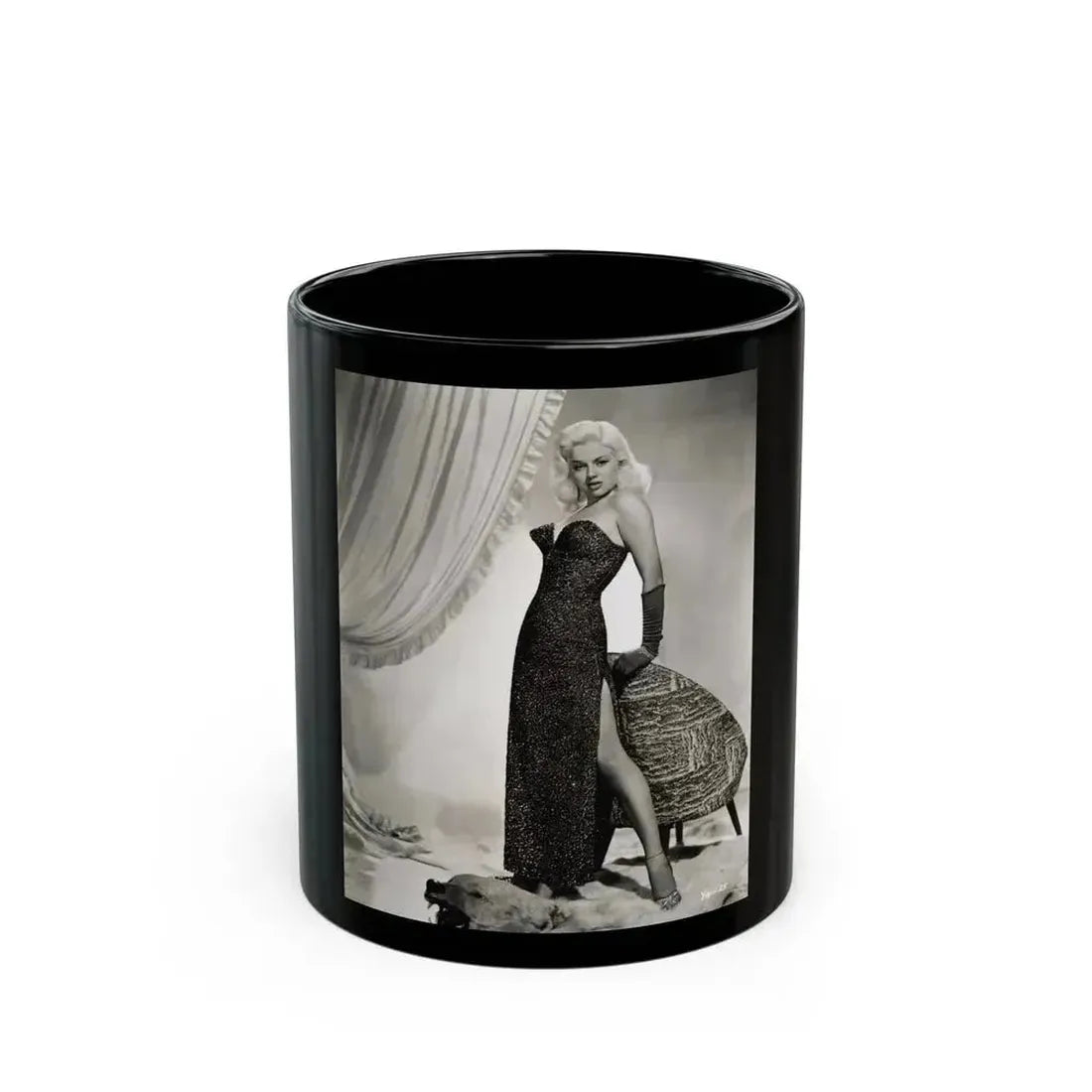 Diana Dors #144 (Vintage Female Icon) Black Coffee Mug 11oz - Go Mug Yourself