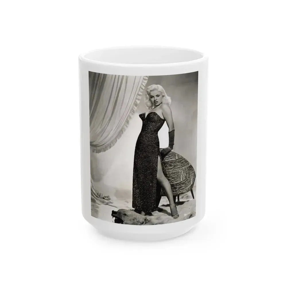 Diana Dors #144 (Vintage Female Icon) White Coffee Mug 15oz - Go Mug Yourself