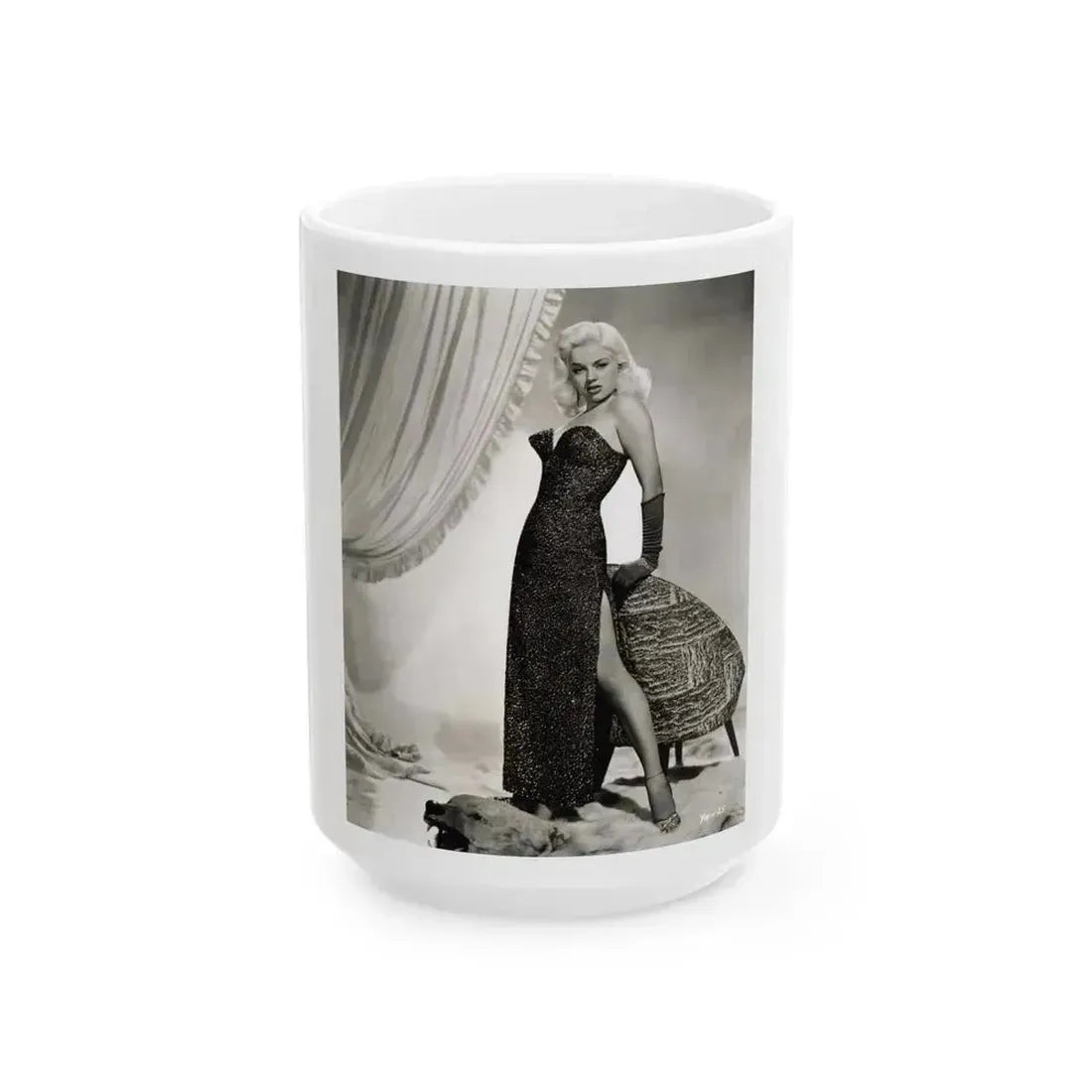 Diana Dors #144 (Vintage Female Icon) White Coffee Mug 15oz - Go Mug Yourself