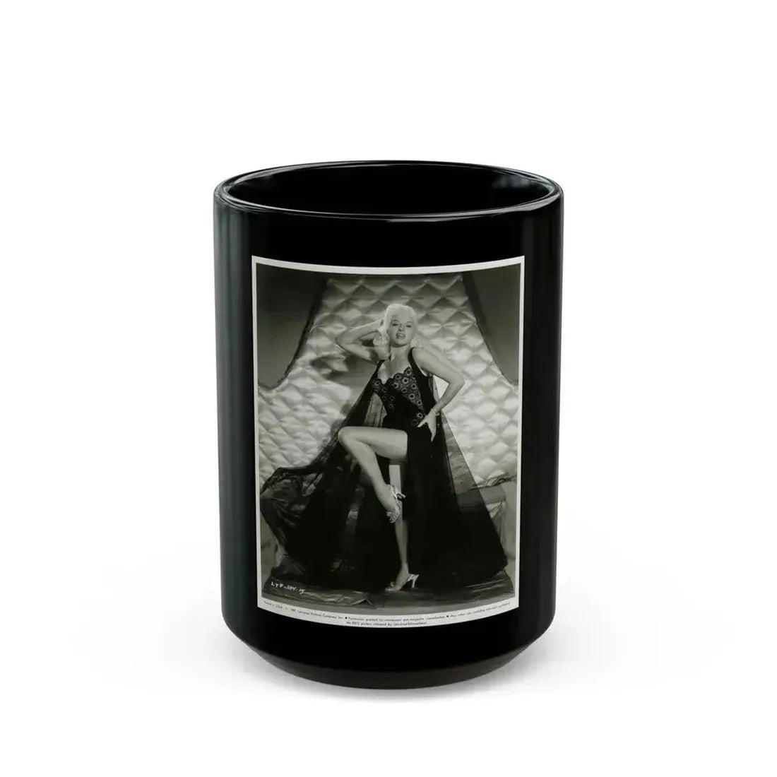 Diana Dors #150 (Vintage Female Icon) Black Coffee Mug 15oz - Go Mug Yourself