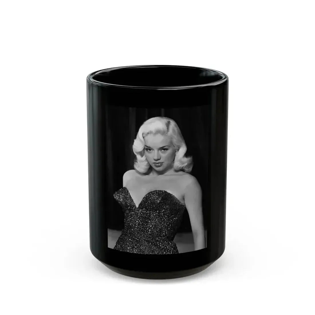 Diana Dors #158 (Vintage Female Icon) Black Coffee Mug 15oz - Go Mug Yourself