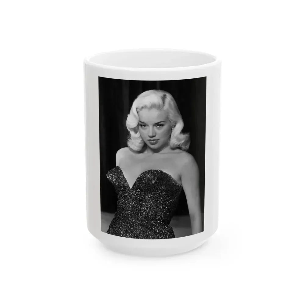Diana Dors #158 (Vintage Female Icon) White Coffee Mug 15oz - Go Mug Yourself
