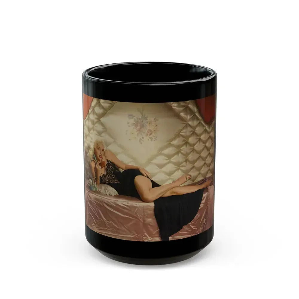Diana Dors #161 (Vintage Female Icon) Black Coffee Mug 15oz - Go Mug Yourself