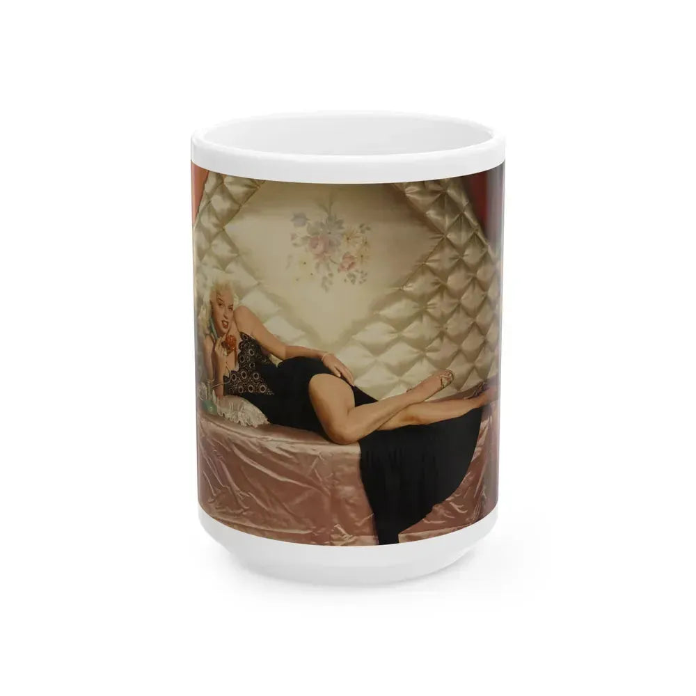 Diana Dors #161 (Vintage Female Icon) White Coffee Mug 15oz - Go Mug Yourself