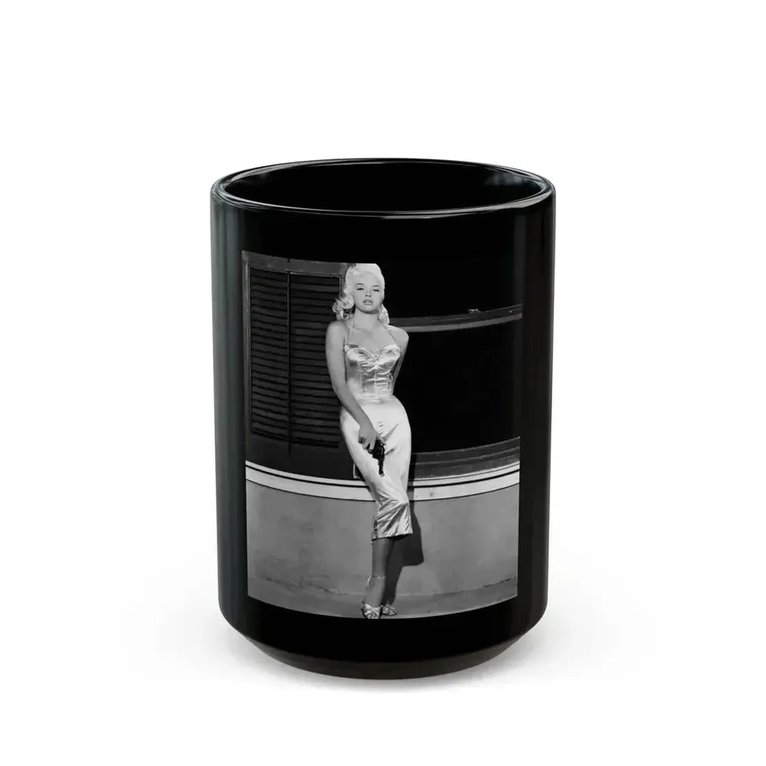 Diana Dors #166 (Vintage Female Icon) Black Coffee Mug 15oz - Go Mug Yourself