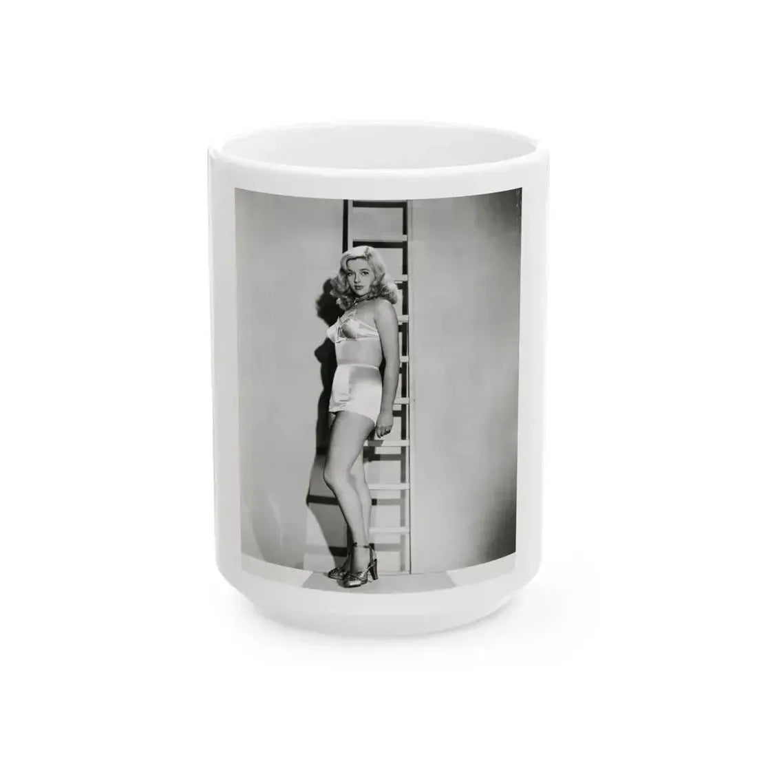 Diana Dors #171 (Vintage Female Icon) White Coffee Mug 15oz - Go Mug Yourself