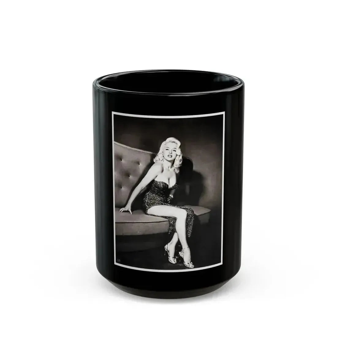 Diana Dors #174 (Vintage Female Icon) Black Coffee Mug 15oz - Go Mug Yourself