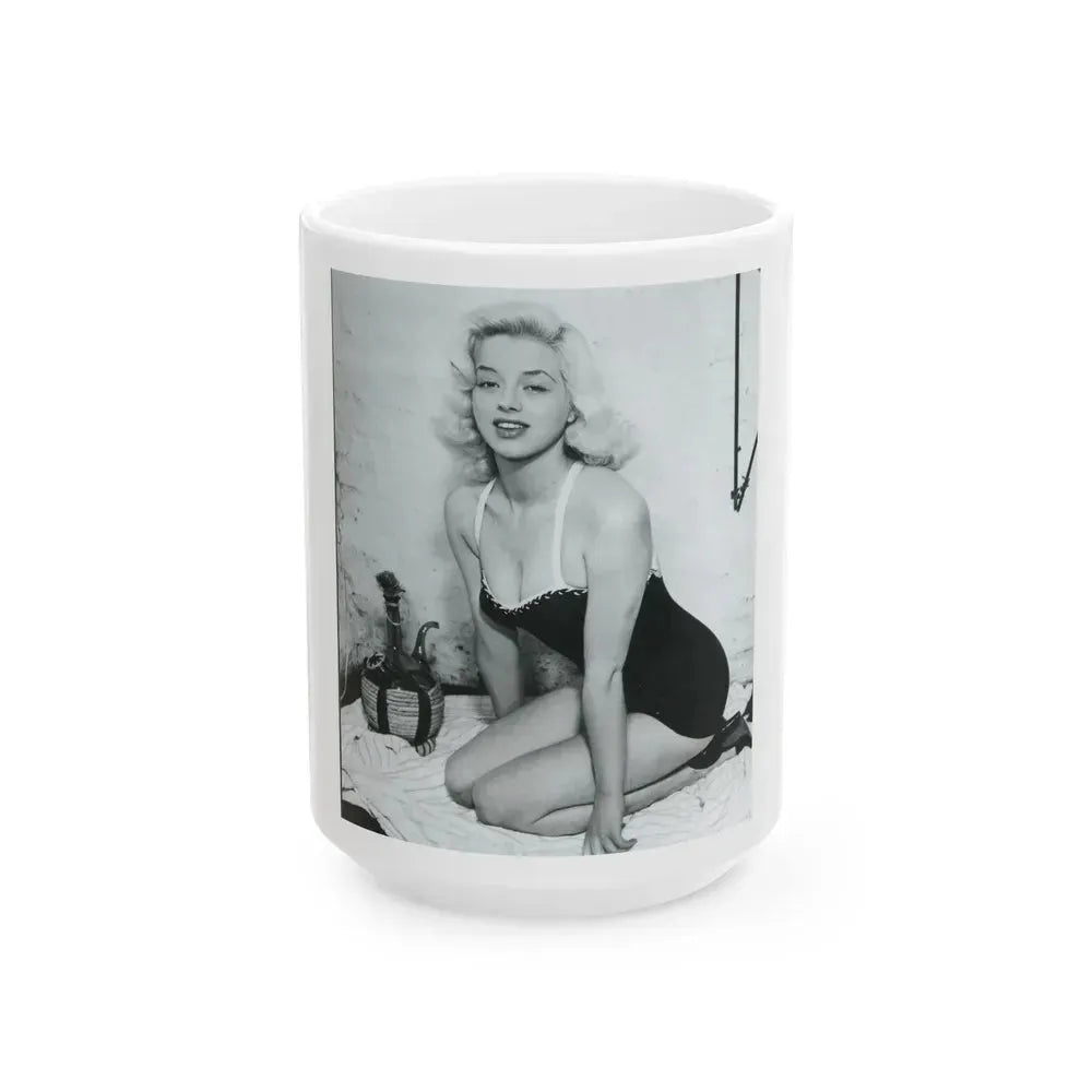 Diana Dors #177 (Vintage Female Icon) White Coffee Mug 15oz - Go Mug Yourself