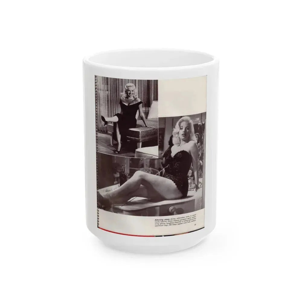 Diana Dors #180 (Vintage Female Icon) White Coffee Mug 15oz - Go Mug Yourself