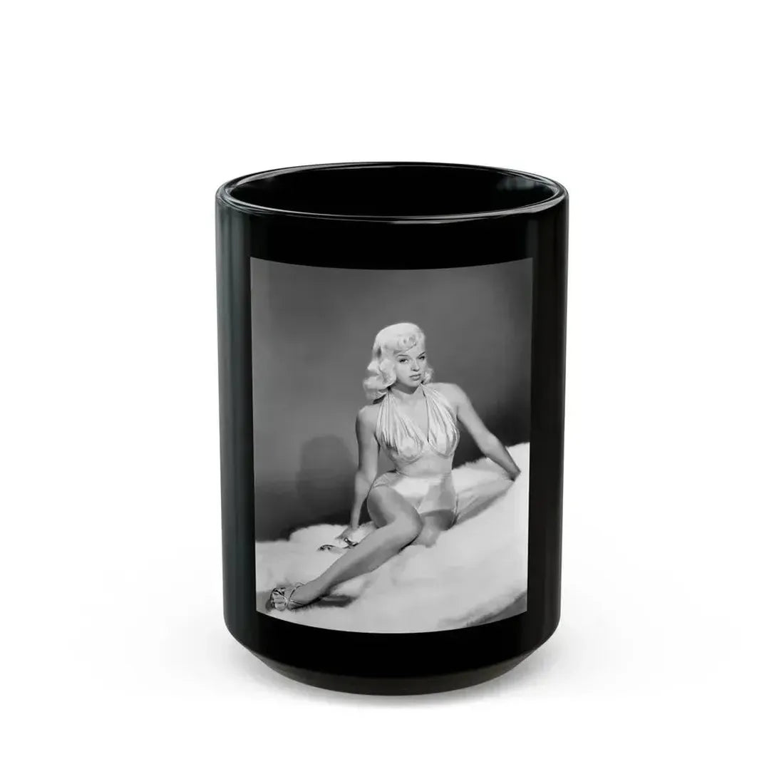 Diana Dors #185 (Vintage Female Icon) Black Coffee Mug 15oz - Go Mug Yourself