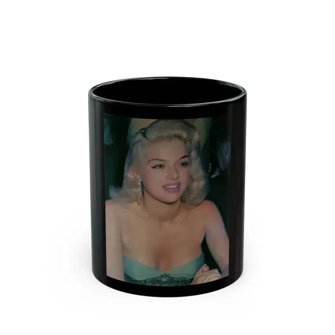 Diana Dors #189 (Vintage Female Icon) Black Coffee Mug 11oz - Go Mug Yourself