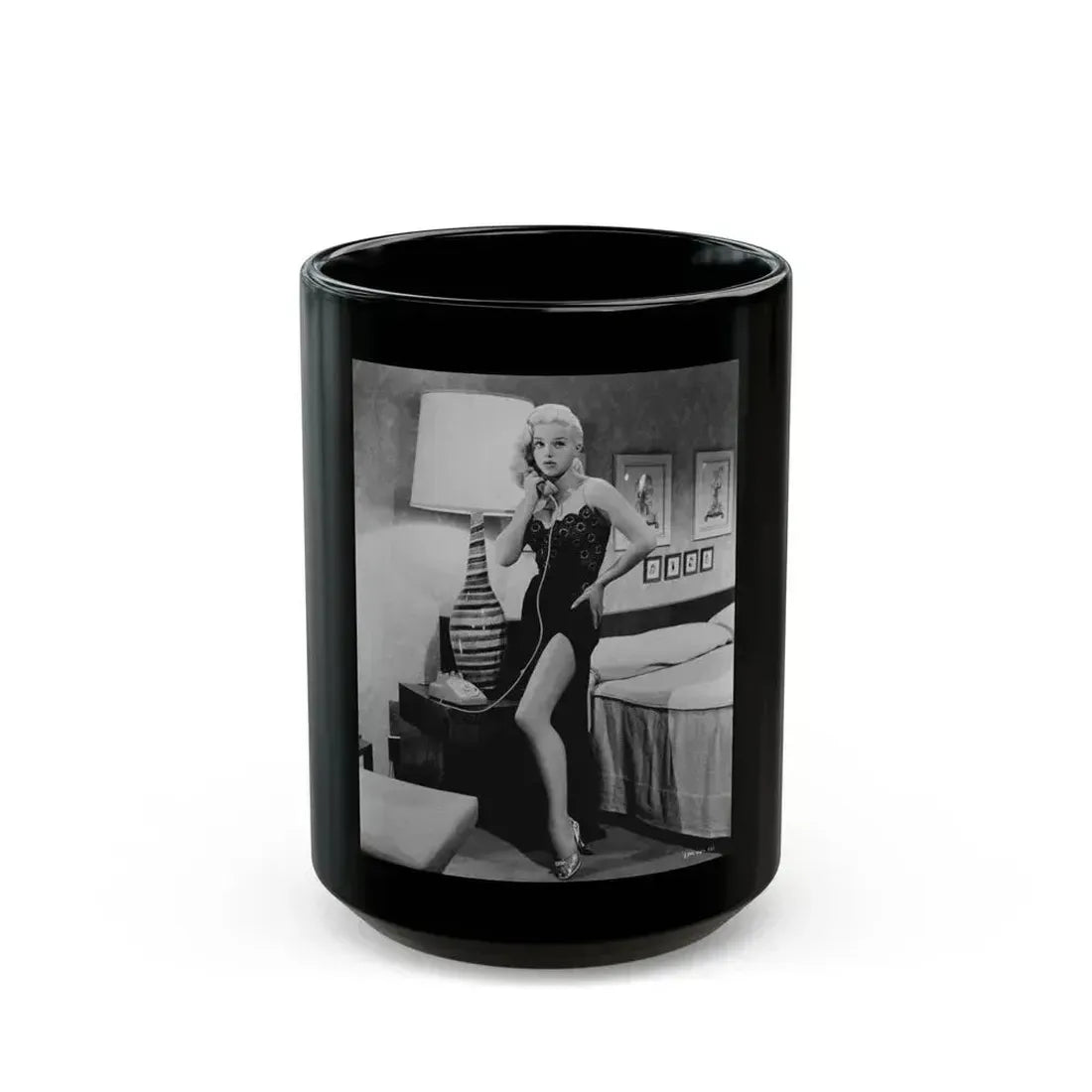 Diana Dors #191 (Vintage Female Icon) Black Coffee Mug 15oz - Go Mug Yourself