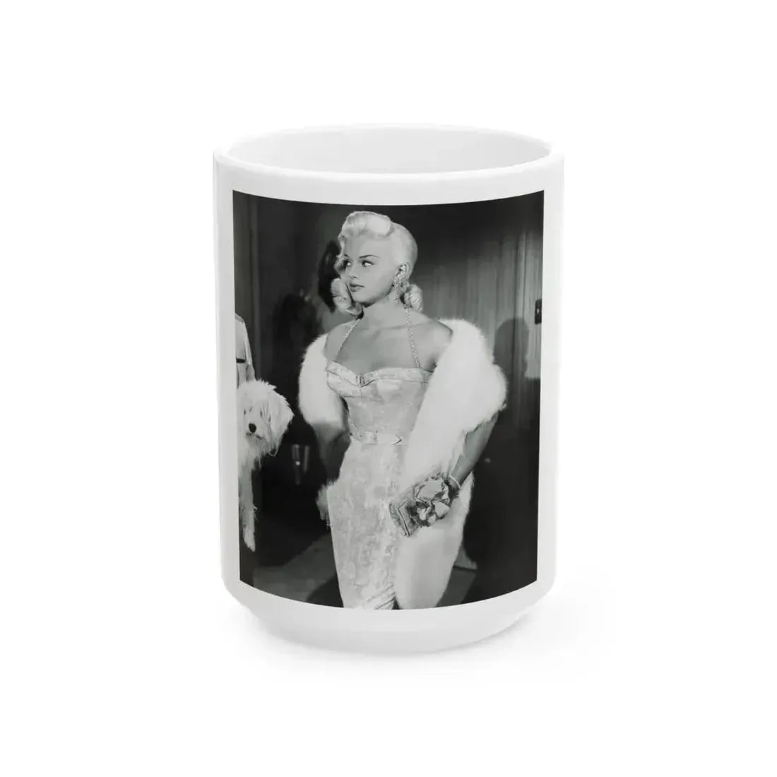 Diana Dors #194 (Vintage Female Icon) White Coffee Mug 15oz - Go Mug Yourself
