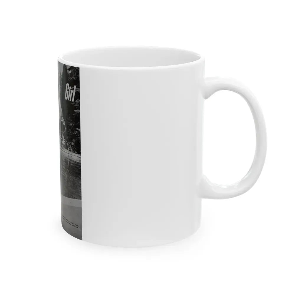 Diana Dors #213 - Vintage B&W 8.5x10.5 Pin-Up Photo with, Headline & Caption from Pin-Up or Movie Star Magazine Circa 1950's 1 (Vintage Female Icon) White Coffee Mug - Go Mug Yourself