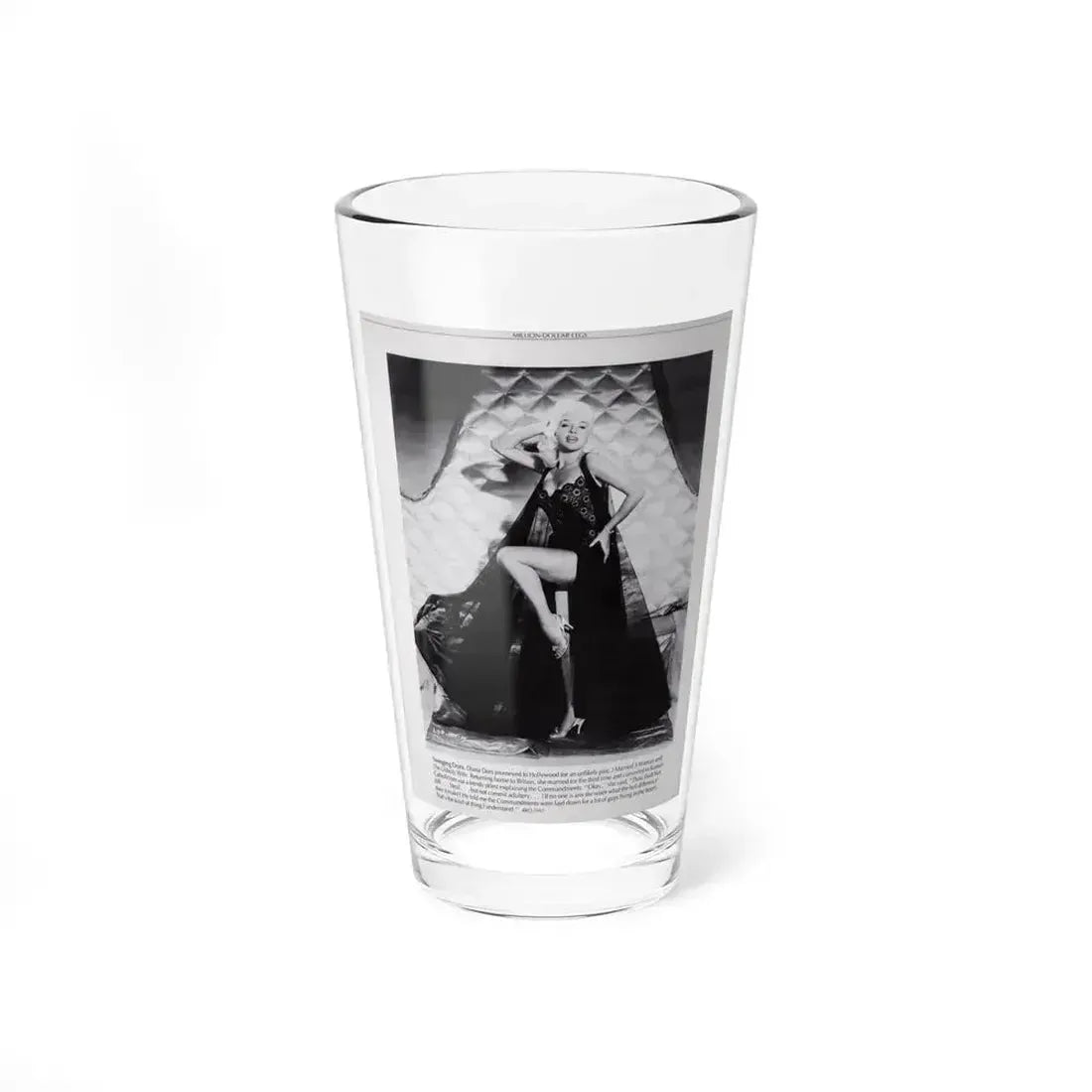 Diana Dors #221 - B&W Glamour Magazine Page Photo with, caption & brieg article on Diane (Vintage Female Icon) Pint Glass 16oz 16oz - Go Mug Yourself