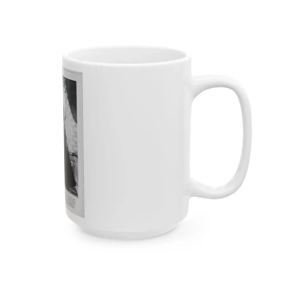 Diana Dors #221 - B&W Glamour Magazine Page Photo with, caption & brieg article on Diane (Vintage Female Icon) White Coffee Mug - Go Mug Yourself