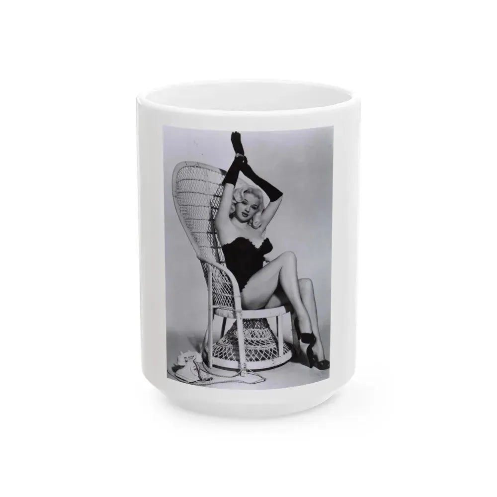 Diana Dors #27 (Vintage Female Icon) White Coffee Mug 15oz - Go Mug Yourself
