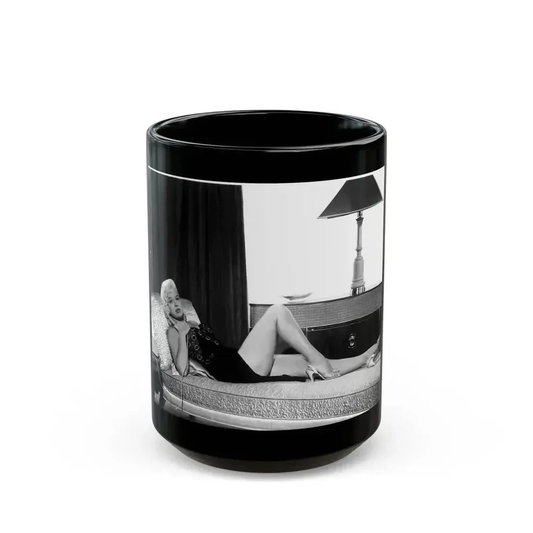 Diana Dors #30 (Vintage Female Icon) Black Coffee Mug 15oz - Go Mug Yourself