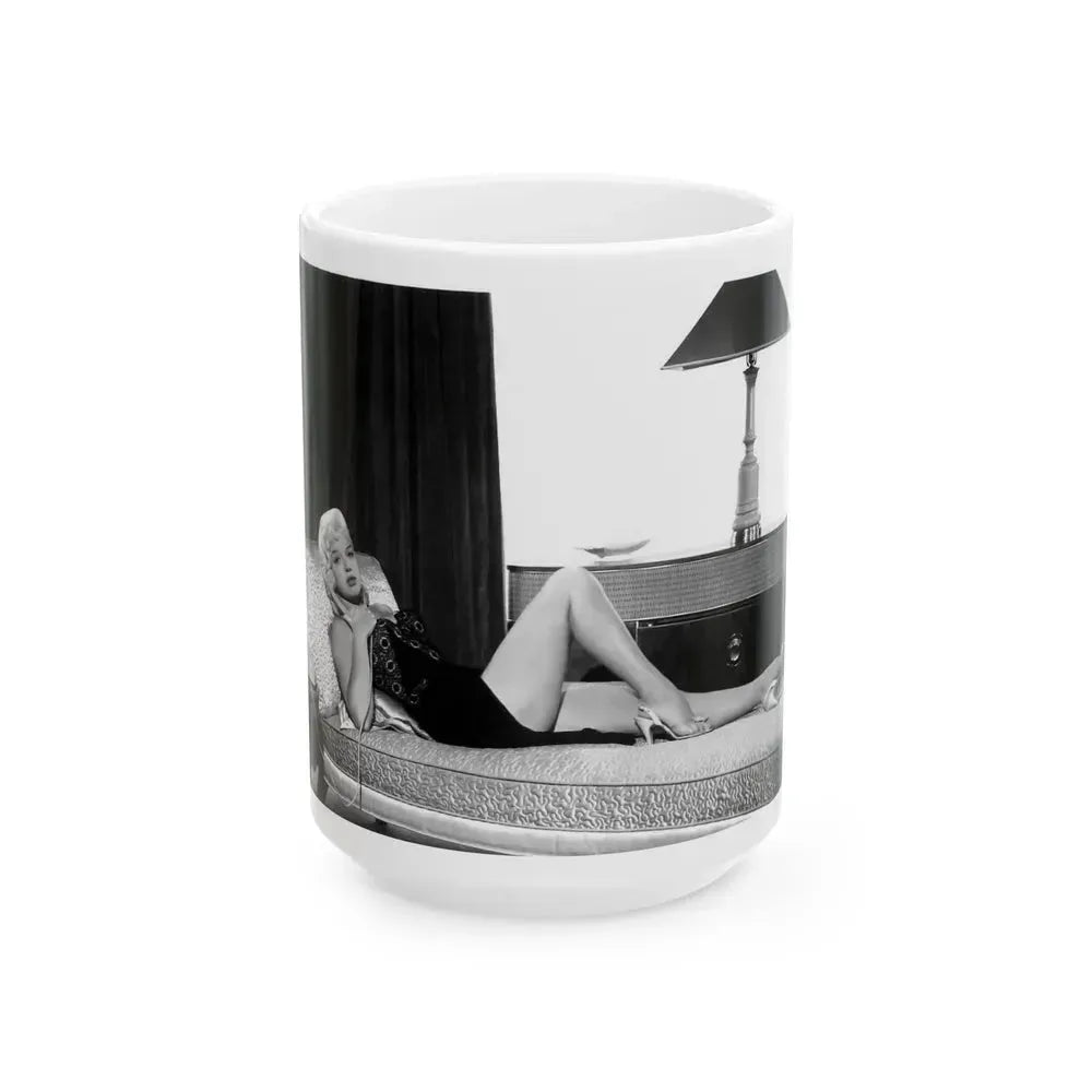 Diana Dors #30 (Vintage Female Icon) White Coffee Mug 15oz - Go Mug Yourself