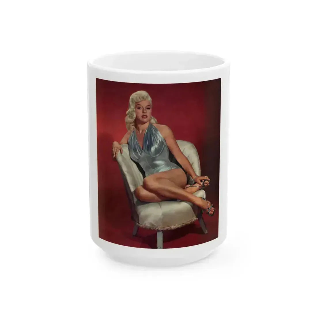 Diana Dors #39 (Vintage Female Icon) White Coffee Mug 15oz - Go Mug Yourself
