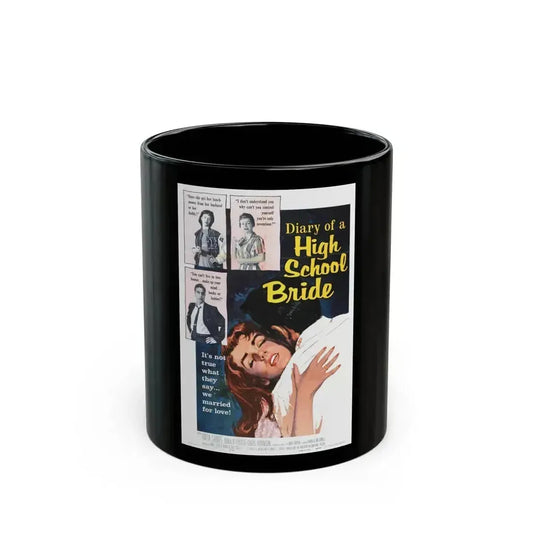 DIARY OF A HIGH SCHOOL BRIDE 1959 Movie Poster - Black Coffee Mug 11oz - Go Mug Yourself