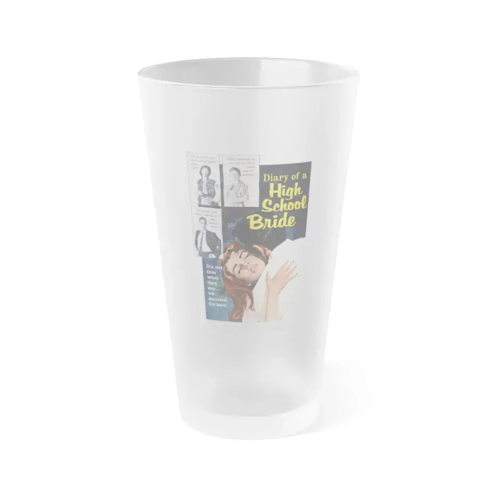 DIARY OF A HIGH SCHOOL BRIDE 1959 Movie Poster - Frosted Pint Glass 16oz 16oz Frosted - Go Mug Yourself