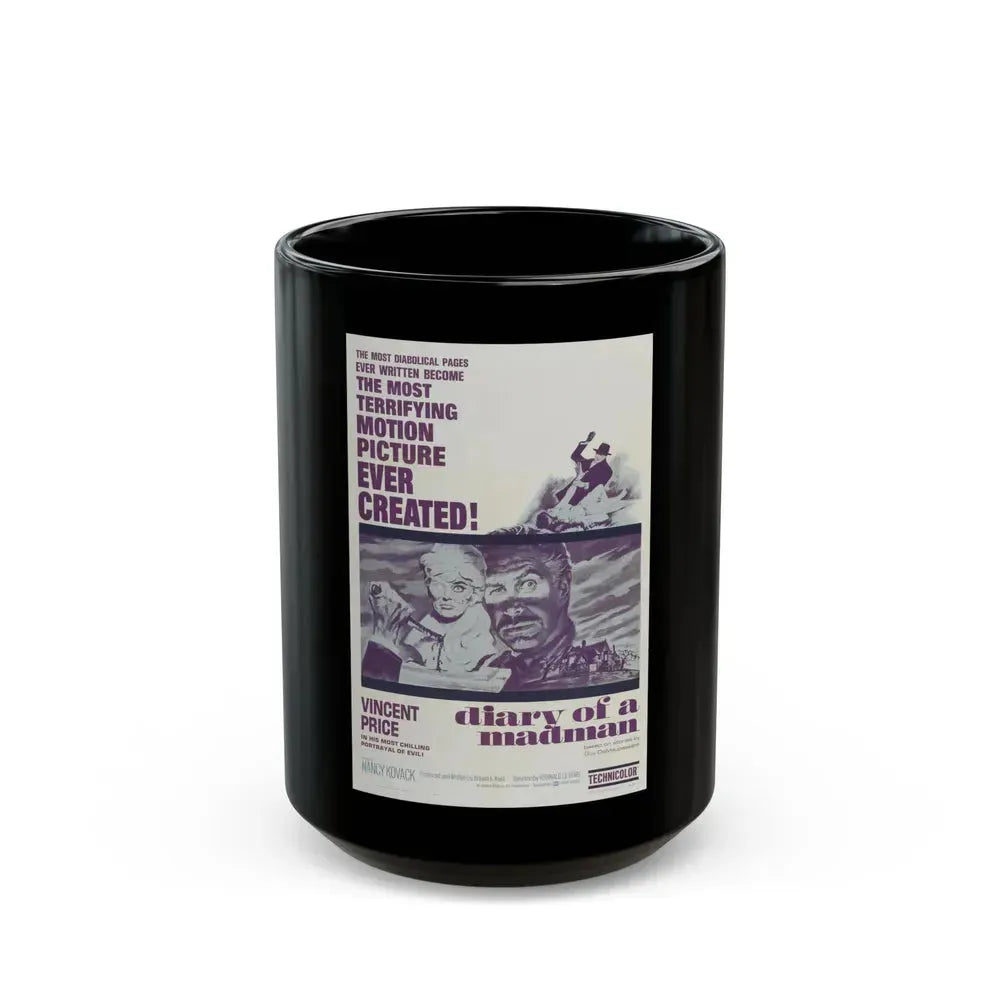 DIARY OF A MADMAN 1963 Movie Poster - Black Coffee Mug 15oz - Go Mug Yourself