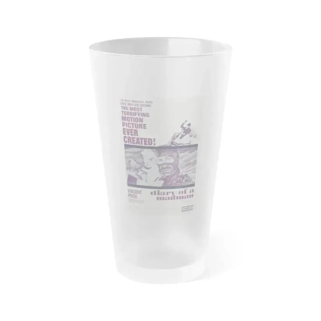 DIARY OF A MADMAN 1963 Movie Poster - Frosted Pint Glass 16oz 16oz Frosted - Go Mug Yourself