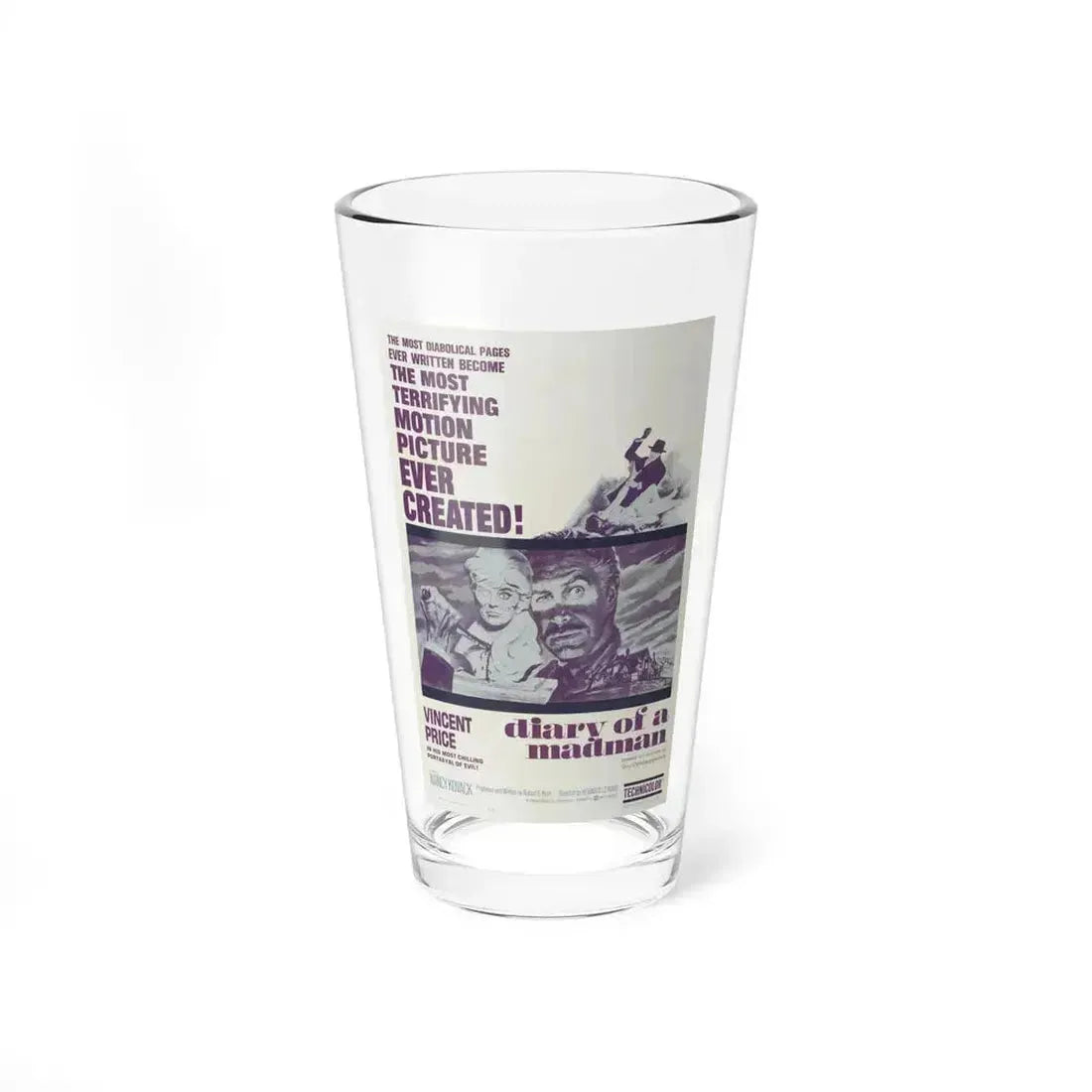 DIARY OF A MADMAN 1963 Movie Poster - Pint Glass 16oz 16oz - Go Mug Yourself